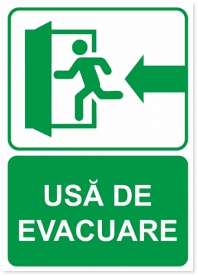 Indicator Usa de evacuare stanga, 148x210mm